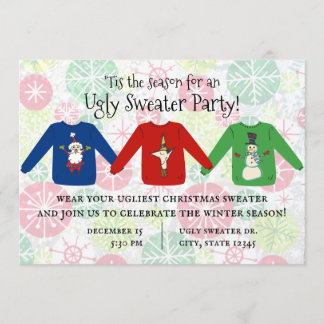 Dit is de Seizoen voor Oegly Sweater Party Invitat Kaart
