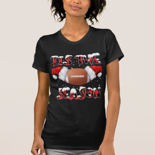 Dit is de SeizoensSanta Hat Football Red Pset Chri T-shirt