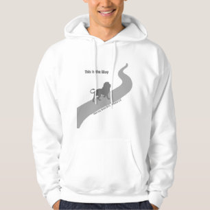 Dit is de weg hoodie silhouet leeuw in grijs