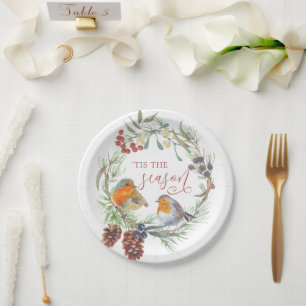 Dit is de winter met grote kerstmis papieren bordje