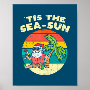 Dit is de Zee Sun Santa Beach Summer Kerstmis in Poster