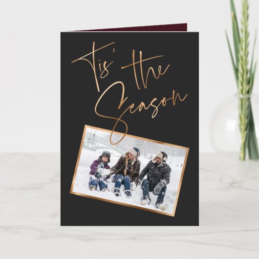Dit is de Zwarte Minimale Kerstmis van het Seizoen Kaart (Voorkant)