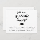 Dit is een Afstuderen Dank je wel Grappig Afstuder Briefkaart (Voorkant / Achterkant)