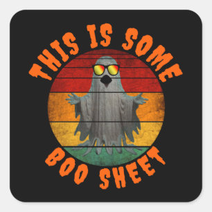 Dit is een beetje boe-blad grappige vintage geest vierkante sticker