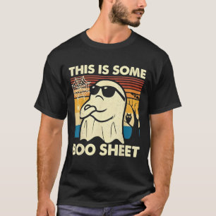 Dit is een beetje Boo Sheet Ghost Retro Grappige H T-shirt