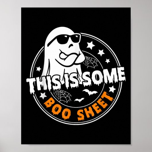 Dit is een boekenblad Ghost Funny Retro Halloween Poster (Voorkant)