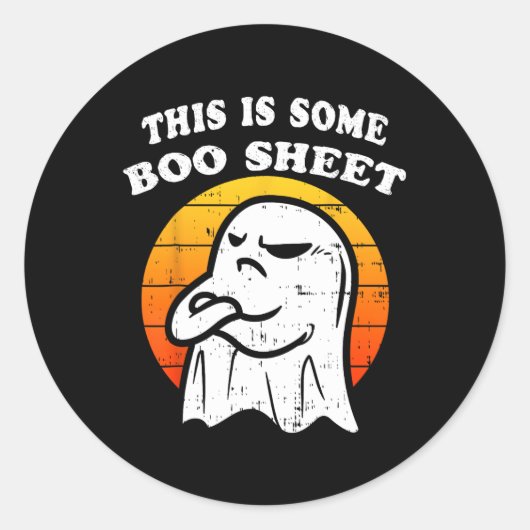 Dit is een boekenblad Ghost Retro Funny Halloween Ronde Sticker (Voorkant)