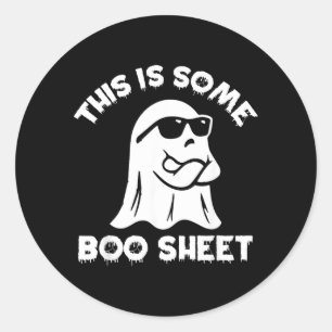 Dit Is Een Boos Blad Geest Grappig Retro Halloween Ronde Sticker