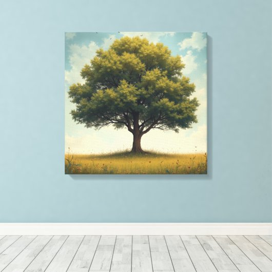 Dit is een canvas kunst voor bomen. (Insitu (Houten vloer))