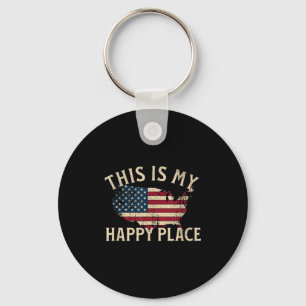 Dit is een gelukkige plek amerikaanse vlag usa kaa sleutelhanger