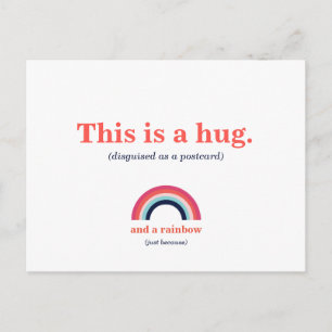 Dit is een knuffelmoderne regenboog briefkaart