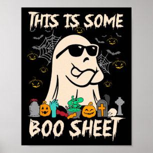 Dit is een laken coole spook leuk Halloween Co Poster