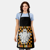 Dit is een laken Halloween Retro Ghost Schort (Gedragen)