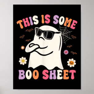 Dit is een laken retro groovy ghost hallowee poster