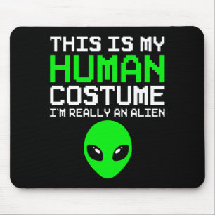 Dit is een menselijk kostuum een Alien Funny Hallo Muismat