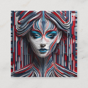 Dit is een mooi 3d afbeelding van een jonge vrouw  vierkante visitekaartje