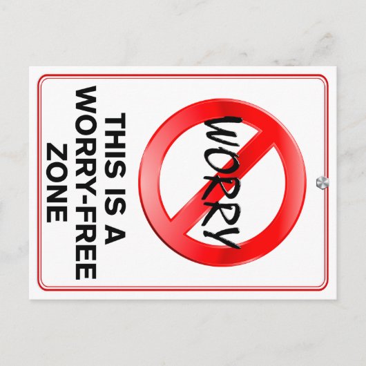 Dit is een No Worry Zone! Briefkaart (Voorkant)