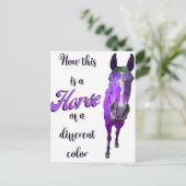 Dit is een paard van een ander kleurenPaars Briefkaart (Staand voorkant)