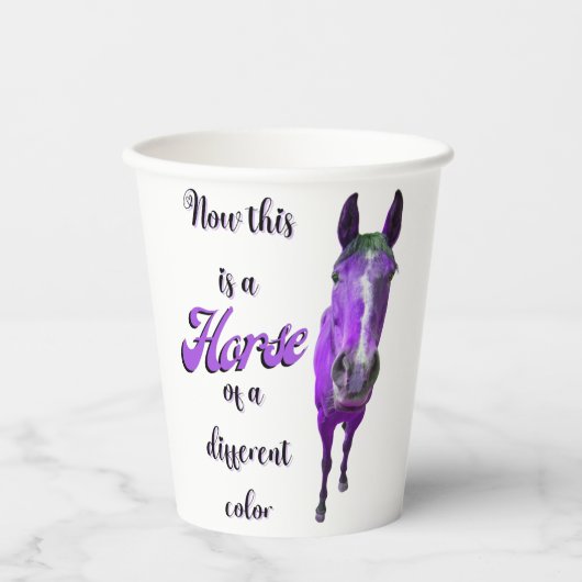 Dit is een paard van een ander kleurenPaars Papieren Bekers (Voorkant)