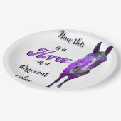 Dit is een paard van een ander kleurenPaars Papieren Bordje (Gekanteld)