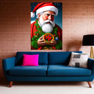 Dit is een portret van de kerstman   AI Art. Poster