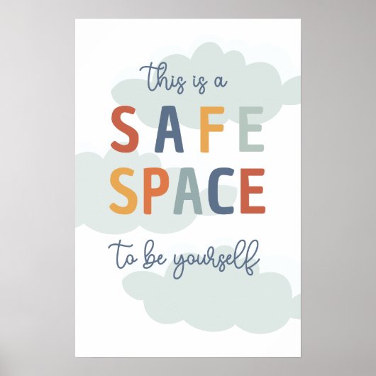 Dit is een Safe Space BoHo Classroom Poster (Voorkant)