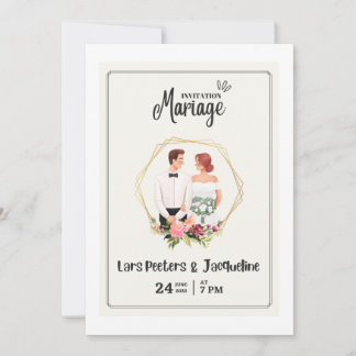 Dit is een trouwuitnodiging  kaart