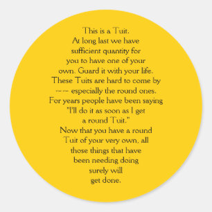 Dit is een Tuit. Ronde Sticker