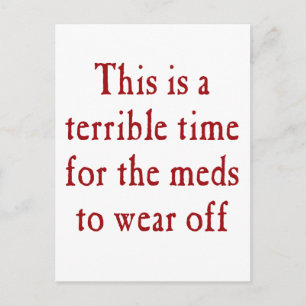 Dit is een verschrikkelijk moment voor de medicijn briefkaart