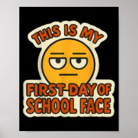 Dit Is Eerste Dag Van School Gezicht Grappige Stud