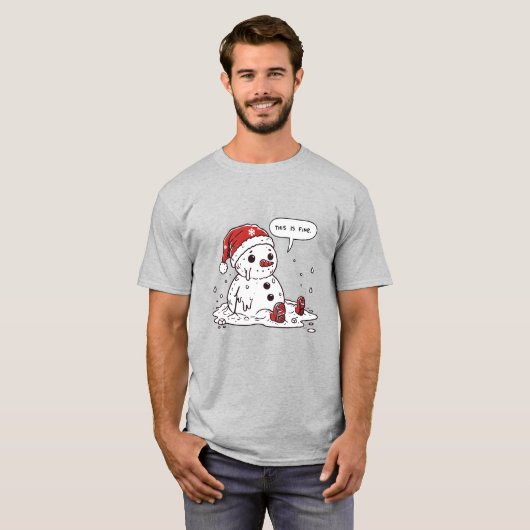 Dit is Fine Melting Snowman T-shirt (Voorkant volledig)