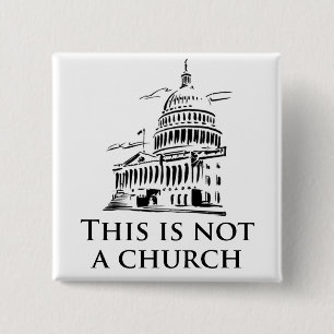 dit is geen kerk vierkante button 5,1 cm