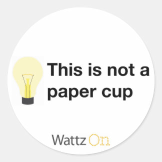 Dit is geen papieren beker (sticker) ronde sticker