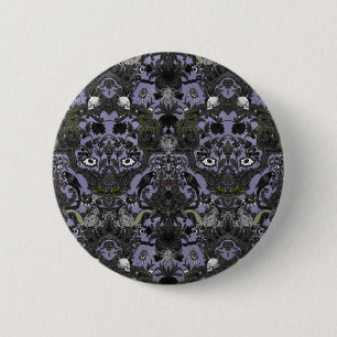 Dit is halloween ~ Haunted Damask Ronde Button 5,7 Cm