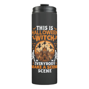 Dit Is Halloween Heks Iedereen Maakt Een Toneel Po Thermosbeker