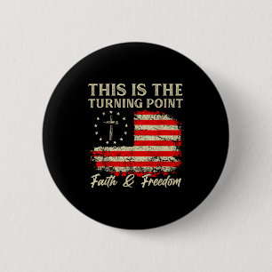 Dit Is Het Keerpunt Patriottische Christelijke Gez Ronde Button 5,7 Cm