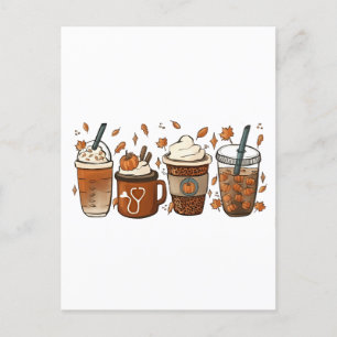 Dit is het late seizoen Pumpkin Spice Coffee Autum Feestdagenkaart