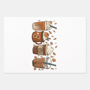 Dit is het late seizoen Pumpkin Spice Coffee Autum Inpakpapier Vel
