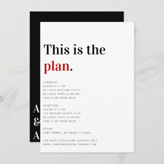 Dit is het plan Wedding Details Card Informatiekaartje (Voorkant / Achterkant)