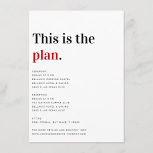 Dit is het plan Wedding Details Card Informatiekaartje