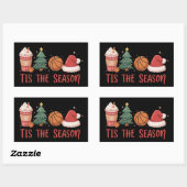 Dit is het seizoen basketbal liefhebber kerstcadea rechthoekige sticker (Vel)