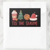 Dit is het seizoen basketbal liefhebber kerstcadea rechthoekige sticker (Tas)