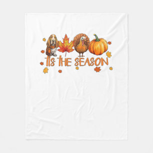 Dit is het seizoen Basset Hound Dog Herfst Thanksg Fleece Deken
