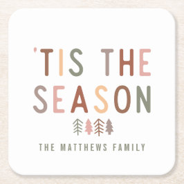 'Dit is het seizoen Boho Vierkante Kartonnen Onderzetter