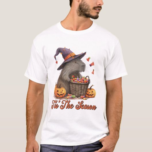 Dit is het seizoen Capybara Halloween Funny T-Shir T-shirt (Voorkant)