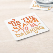 Dit is het seizoen dat Grappig Vakantie Ontwerp Dr Vierkante Kartonnen Onderzetter (Schuin)