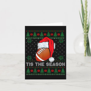 Dit is het seizoen Football Funny Christmas Santa Kaart