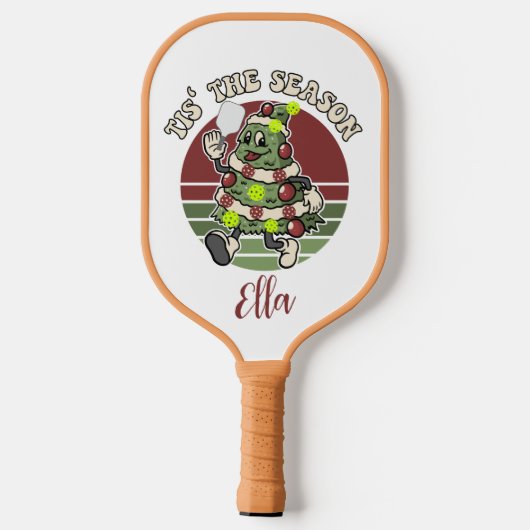 Dit is het seizoen. Funny Pickleball Gezegde Kerst Pickleball Paddle (Achterkant)