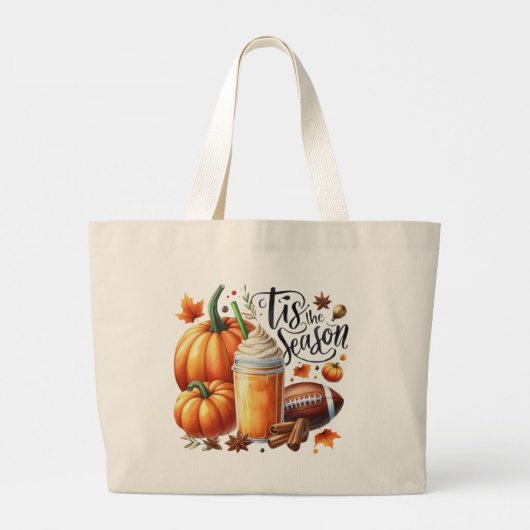 Dit is het seizoen grote Canvas tas (Achterkant)