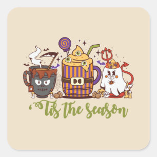 "Dit is het seizoen Halloween koffie Vierkante Sticker